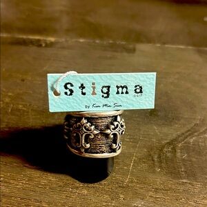 Stigma‎ Silver and Black Ring Men’s Size 9 Victorian Gothic Cross